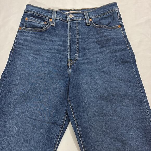 Levi's Womens 30 Ribcage Straight Ankle High Waist Denim Jeans Minimalist Casual - Picture 2 of 9